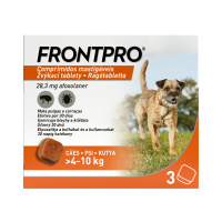 FRONTPRO Antiparazitiární žvýkací tablety pro psy (4-10 kg) 3 tablet FRONTPRO Antiparazitiární žvýkací tablety pro psy (4-10 kg) 3 tablet