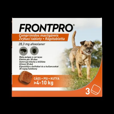 FRONTPRO Antiparazitiární žvýkací tablety pro psy (4-10 kg) 3 tablet