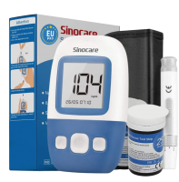 SINOCARE Safe AQ Angel Glukometr 25ks test. proužků + 25ks lancet, odběrové pero, cestovní pouzdro