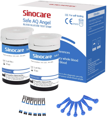 Sinocare Safe AQ Angel set 50ks test. proužků + 50ks lancet