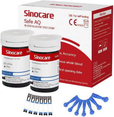 Sinocare Safe AQ Smart set 50ks test. proužků + 50ks lancet