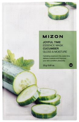Mizon Joyful Time Essence Mask Cucumber Plátýnková maska s rozjasňujícím a hydratačním účinkem 23 g Mizon Joyful Time Essence Mask Cucumber Plátýnková maska s rozjasňujícím a hydratačním účinkem 23 g