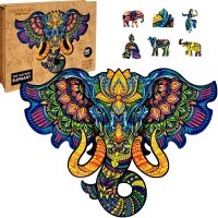 Puzzler Dřevěné barevné puzzle Posvátný slon