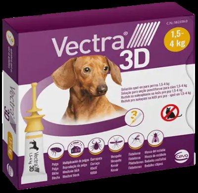 VECTRA 3D spot-on pro psy XS (1,5 - 4 kg), 3 pipety