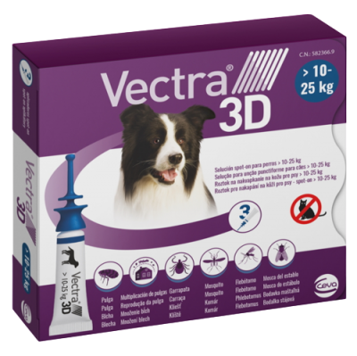 VECTRA 3D spot-on pro psy M (10 - 25 kg), 3 pipety