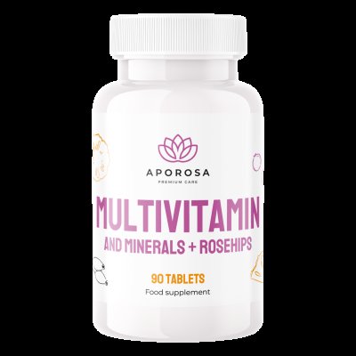 Aporosa Multivitamin a minerály s šípky 90 tablet