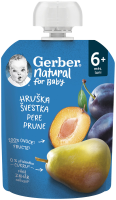 Gerber Natural kapsička hruška a švestka 90 g Gerber Natural kapsička hruška a švestka 90 g