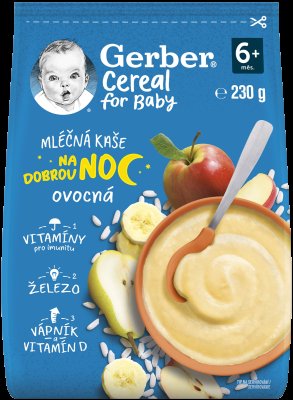 Gerber Cereal mléčná kaše ovocná Dobrou noc 230 g Gerber Cereal mléčná kaše ovocná Dobrou noc 230 g