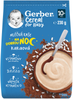 Gerber Cereal mléčná kaše kakaová Dobrou noc 230 g Gerber Cereal mléčná kaše kakaová Dobrou noc 230 g