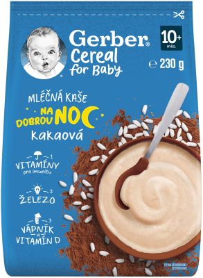 Gerber Cereal mléčná kaše kakaová Dobrou noc 230 g