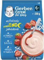 Gerber Cereal mléčná kaše jahodová Dobrou noc 230 g Gerber Cereal mléčná kaše jahodová Dobrou noc 230 g