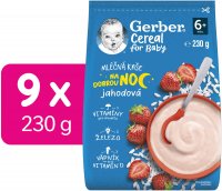 Gerber Cereal mléčná kaše jahodová Dobrou noc 9 x 230 g