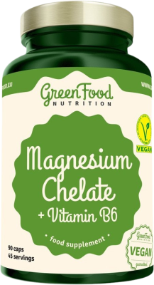 GreenFood Nutrition Magnesium Chelát + Vitamin B6 90 kapslí