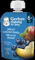 Gerber Natural kapsička jablko, borůvka a banán 90 g Gerber Natural kapsička jablko, borůvka a banán 90 g
