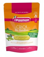 Plasmon Sušenky zeleninové Crick špenát, hrášek a bazalka 12m+ 100 g