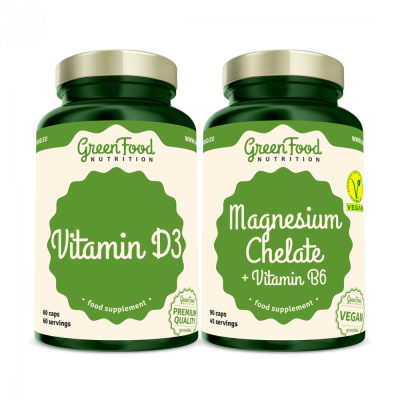 GreenFood Nutrition Magnesium Chelate + Vitamin D3 2 ks