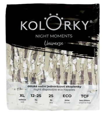 Kolorky Night Moments Multipack - Vesmír - XL (12-25 kg) noční jednorázové ekoplenky 100 ks