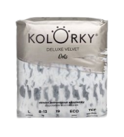 Kolorky Deluxe Velvet - Puntíky - L (8-13 kg) jednorázové eko plenky se sametovým povrchem 19 ks