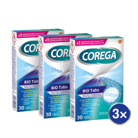 Corega Bio Tabs Antibakteriální tablety 3 x 30 ks