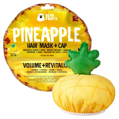 BEAR FRUITS Pineapple Detox Revitalise Vlasová maska + čepice na vlasy 20 ml