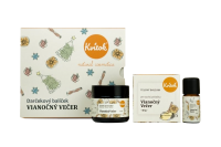 Kvitok Dárkový kosmetický balíček Vánoční večer - tělový krém, tuhý balzám a aroma směs 3 ks