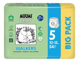 Muumi Baby Jednorázové eko kalhotkové pleny 5 Maxi+ 10-15 kg 114 ks