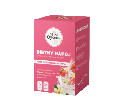 SLIM Queen Dietní nápoj, vanilka & jahoda 396 g