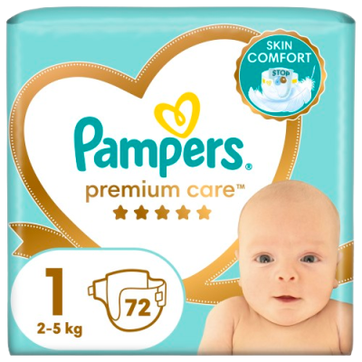 Pampers Pampers Premium Care plenky vel. 1, 2-5 kg, 72 ks