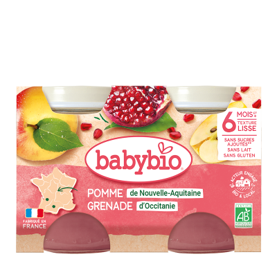 Babybio jablko s granátovým jablíčkem 2 x 130 g
