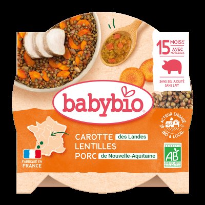 Babybio vepřové maso s čočkou 260 g