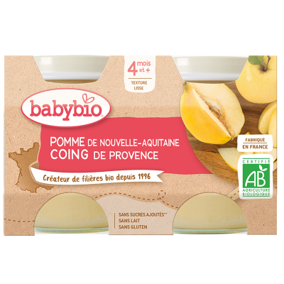 Babybio jablko, kdoule 2 x 130 g