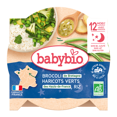 Babybio zelená zelenina, rýže se špetkou petrželky 230 g
