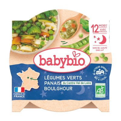 Babybio zelená zelenina, pastinák a boulghour 230 g