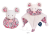 Doudou Usínáček myška růžová 3v1