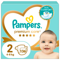 Pampers Premium Care plenky vel. 2, 4-8 kg, 136 ks