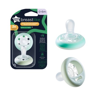 Tommee Tippee Šidítko C2N silikon Natural Night 0-6m 2 ks