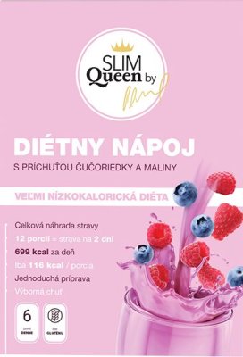 SLIM Queen Dietní nápoj, borůvka a malina 12 x 32 g