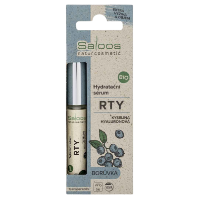 Saloos Hydratační sérum na rty Bio, Borůvka + kyselina hyaluronová 7 ml