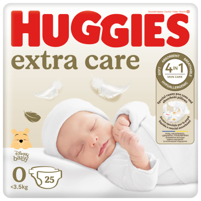 Huggies Extra Care velikost 0, 25 ks