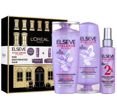 L'Oréal Paris Elseve Hyaluron Plump Vánoční balíček 2023 - šampon + kondicionér + sérum