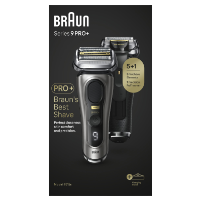 Braun Series 9 PRO+ Elektrický holicí strojek, Nabíjecí stojan, Wet & Dry, 9515s, Tmavě šedý