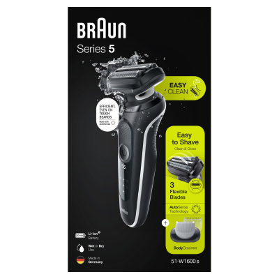 Braun Series 5 51-W1600s, Elektrický Holicí Strojek, Bílý