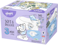 BELLA Baby HAPPY Soft&Delicate Midi Box 2 x 70 ks