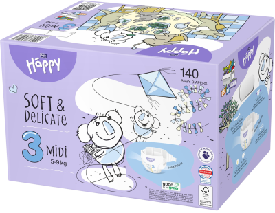 BELLA Baby HAPPY Soft&Delicate Midi Box 2 x 70 ks