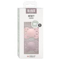 Bibs Infinity anatomické dudlíky ze silikonu, velikost 1, Blossom / Dusky Lilac 2 ks