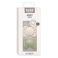 Bibs Infinity symetrické dudlíky ze silikonu, velikost 2, Ivory / Sage 2 ks