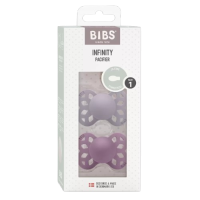 Bibs Infinity symetrické dudlíky ze silikon, velikost 1, Fossil Grey / Mauve 2 ks