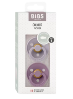 Bibs Colour symetrické dudlíky z přírodního kaučuku velikost 1, Fossil Grey / Mauve 2 ks