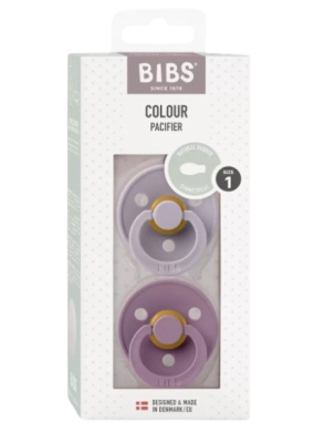 Bibs Colour symetrické dudlíky z přírodního kaučuku velikost 1, Fossil Grey / Mauve 2 ks