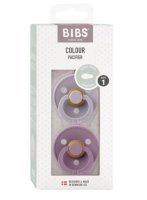 Bibs Colour symetrické dudlíky z přírodního kaučuku velikost 1, Fossil Grey / Mauve 2 ks